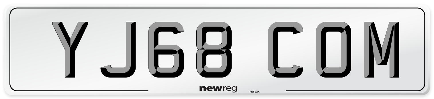 YJ68 COM Number Plate from New Reg